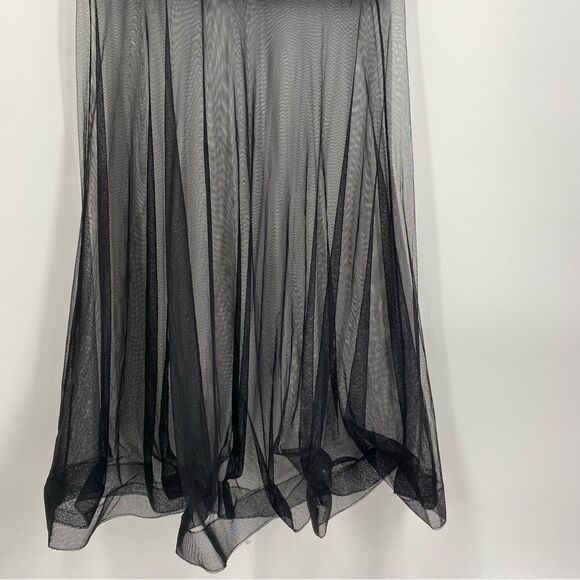 Koton Women’s Round Neck Sleeveless Maxi Tulle Dress size 6 Black Cut Out - Picture 2 of 10